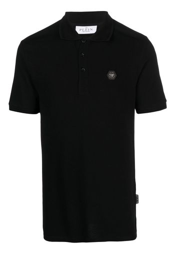 Philipp Plein Poloshirt mit Logo-Patch - Schwarz