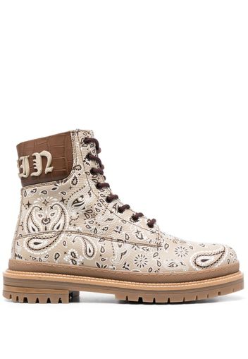 Philipp Plein "Boots Mid Flat Paisley" - Nude