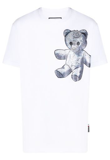 Philipp Plein T-Shirt mit Teddy-Print - Blau