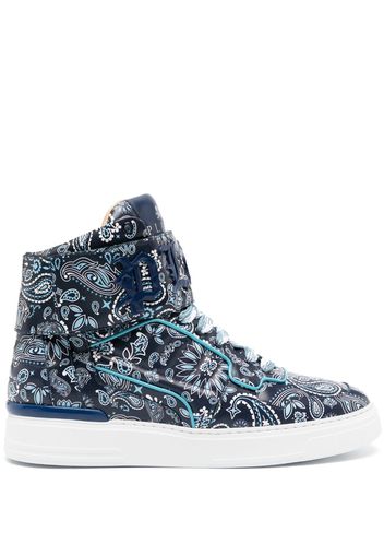 Philipp Plein paisley-print hi-top sneakers - Blau