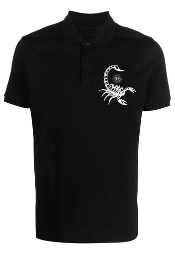 Philipp Plein Scorpion-print polo shirt - Schwarz