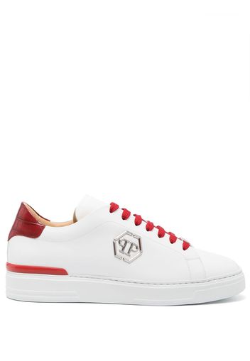 Philipp Plein Cocco Hexagon low-top leather sneakers - Rot