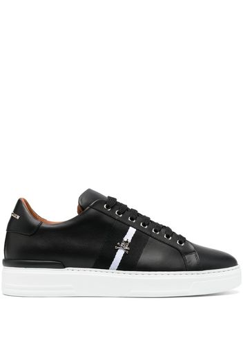 Philipp Plein skull-plaque striped low-top sneakers - Schwarz