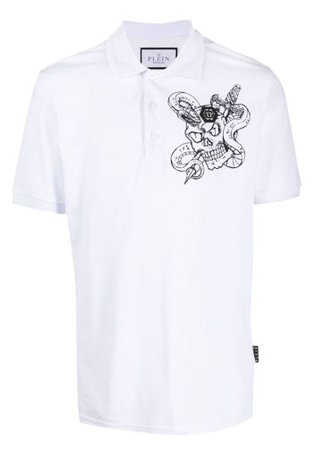 Philipp Plein Poloshirt mit Schlangen-Print - Weiß