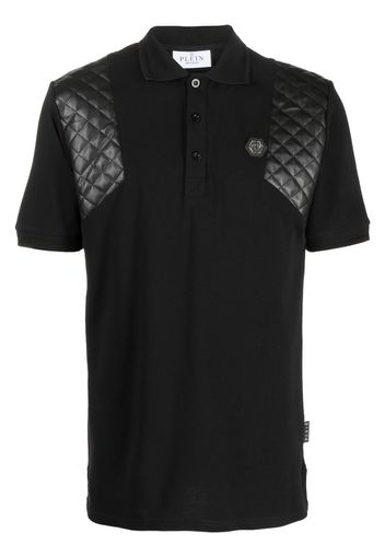 Philipp Plein Skull and Bones Poloshirt mit Strass - Schwarz