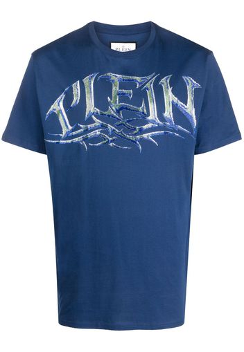 Philipp Plein T-Shirt mit Logo-Print - Blau