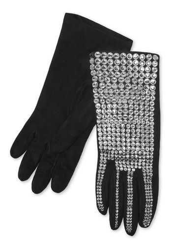 Philipp Plein crystal-embellished suede mid-gloves - Schwarz