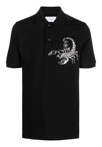 Philipp Plein Poloshirt mit Skorpion - Schwarz