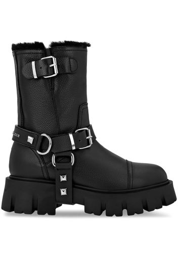 Philipp Plein studded ankle leather boots - Schwarz