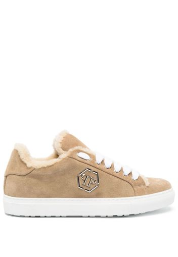 Philipp Plein shearling low-top sneakers - Nude