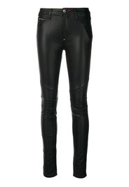 Philipp Plein Skinny-Hose in Lederoptik - Schwarz