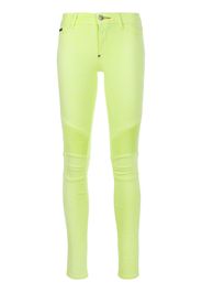 Philipp Plein Skinny-Jeans in Bikeroptik - Gelb