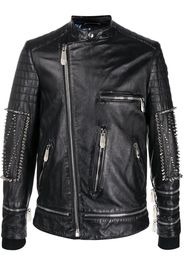 Philipp Plein Bikerjacke mit Nieten - Schwarz