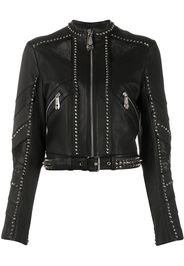 Philipp Plein Bikerjacke mit Nieten - Schwarz