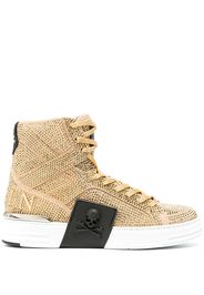 Philipp Plein Klassische High-Top-Sneakers - Gold