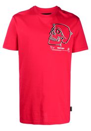 Philipp Plein T-Shirt mit Totenkopf - Rot