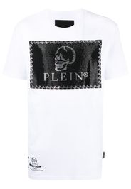 Philipp Plein T-Shirt mit kristallverziertem Totenkopf - Weiß