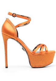 Philipp Plein Verzierte Plateau-Sandalen - Orange