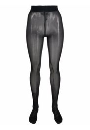 Philipp Plein striped logo-embellished tights - Schwarz