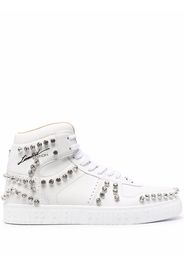 Philipp Plein High-Top-Sneakers mit Kristallen - Weiß