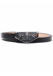 Philipp Plein Iconic Plein leather belt - Schwarz