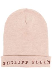 Philipp Plein logo-embroidered beanie - Nude