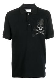 Philipp Plein Poloshirt mit Totenkopf-Patch - Schwarz