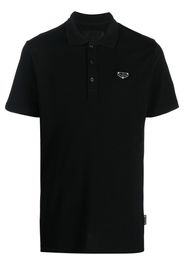 Philipp Plein logo-plaque polo shirt - Schwarz