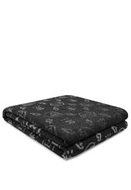 Philipp Plein Decke mit Monogramm-Print - Schwarz