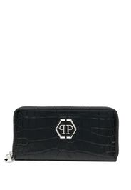 Philipp Plein crocodile-embossed leather purse - Schwarz