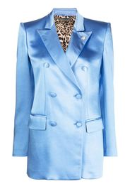 Philipp Plein Doppelreihiger Satinblazer - Blau