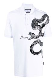 Philipp Plein Poloshirt mit Schlangen-Print - Weiß