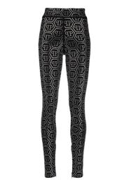 Philipp Plein Leggings mit Monogramm-Print - Schwarz