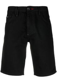 Philipp Plein Jeans-Shorts mit geradem Bein - Schwarz