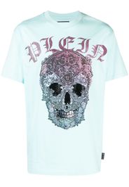Philipp Plein T-Shirt mit Totenkopf - Blau