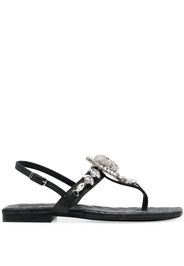 Philipp Plein Sandalen mit Kristallen - Schwarz