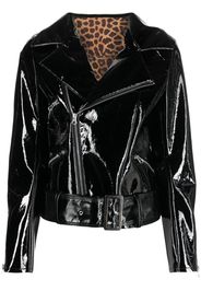 Philipp Plein Jacke aus Faux-Leder mit Glanzoptik - Schwarz