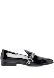 Philipp Plein logo-embellished patent slippers - Schwarz