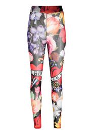 Philipp Plein Leggings mit Blumen-Print - Schwarz