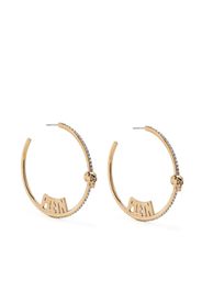 Philipp Plein logo-lettering hoop earrings - Gold