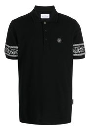 Philipp Plein Poloshirt mit Bandana-Print - Schwarz