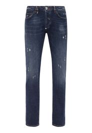 Philipp Plein distressed low-rise skinny jeans - Blau