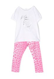 Philipp Plein Junior metallic cheetah-print babygrow set - Rosa