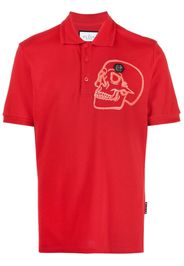 Philipp Plein Poloshirt mit Totenkopf-Print - Rot