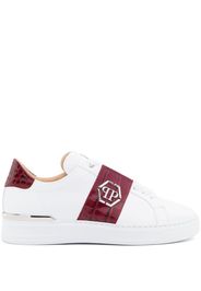 Philipp Plein logo-plaque leather sneakers - Weiß