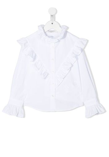 Philosophy Di Lorenzo Serafini Kids ruffled long-sleeved blouse - Weiß