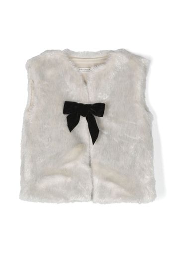 Philosophy Di Lorenzo Serafini Kids faux-fur bow-detail gilet - Nude