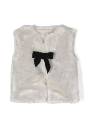 Philosophy Di Lorenzo Serafini Kids faux-fur bow-detail gilet - Nude