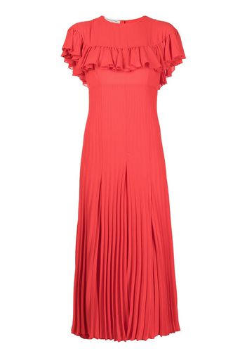 Philosophy Di Lorenzo Serafini pleated-hem ruffle-trim dress - Rot