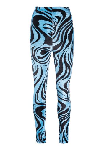 Philosophy Di Lorenzo Serafini velvet swirl-print leggings - Blau